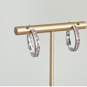 925 Sterling Silver Pink Princess Earrings